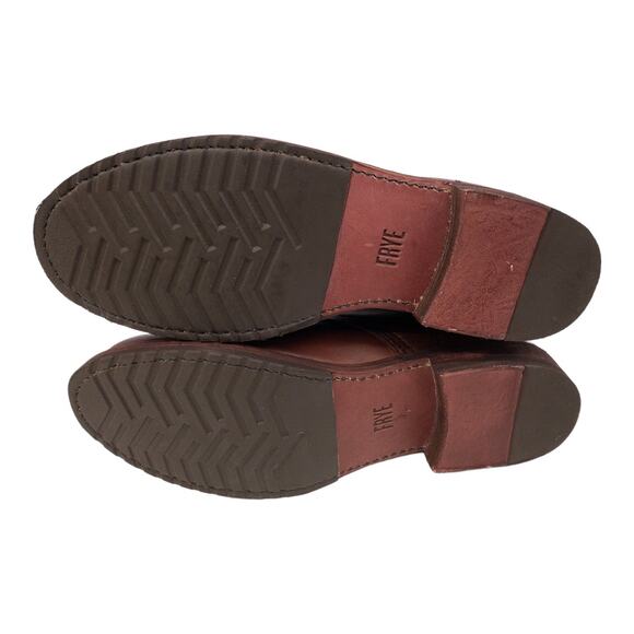 Frye Veronica Combat Boots  Leather Lace Up Heeled Red Clay Women's  8.5 - Picture 9 of 13